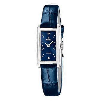 Pulseira de couro azul Mademoiselle para relógio feminino Festina F20769-4