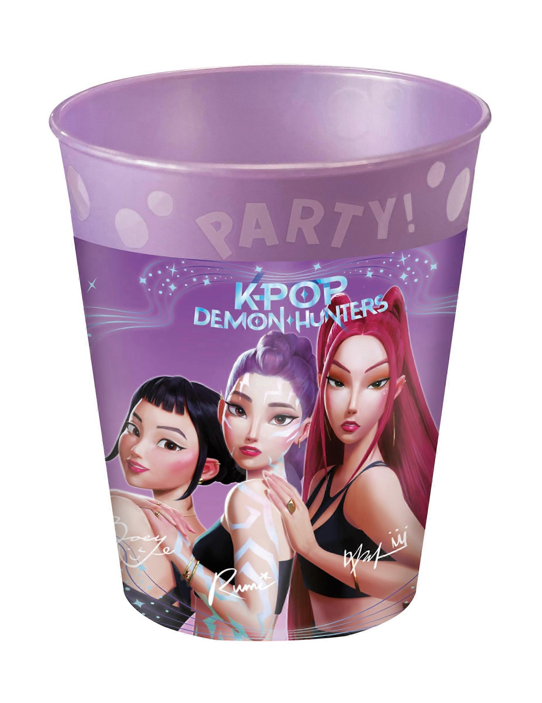 4 Copas de plástico reutilizables K-pop Demon Hunters 250 ml