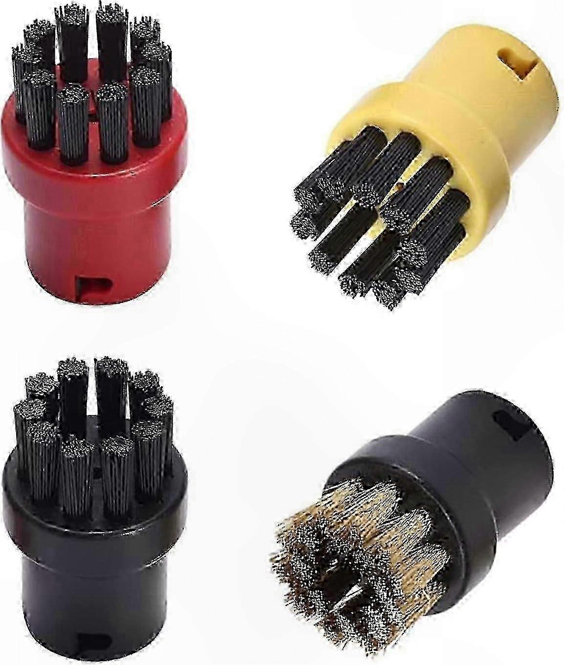 4-Piece Steam Cleaner Brush Set, Round Cleaning Accessories for Multi-Function Steam Cleaners