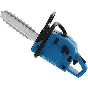 Mini Chainsaw Mower, Blue PVC Material, Realistic Shape, Fine Workmanship, for Mini House Decoration, Micro Landscape, Kids Pretend Play, 1 Piece