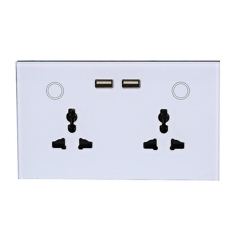 Smart Wifi Switch Doppel Universal Outlet mit USB kompatibel mit Alexa und Google Home Power Metering Functioon 147mm * 86mm