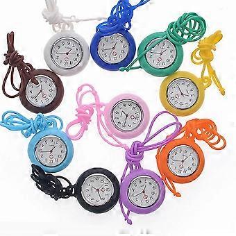 Medical Nurse Hanging Watch Silicone Pocket Watch for Nurse Use 1Pcs Yellow