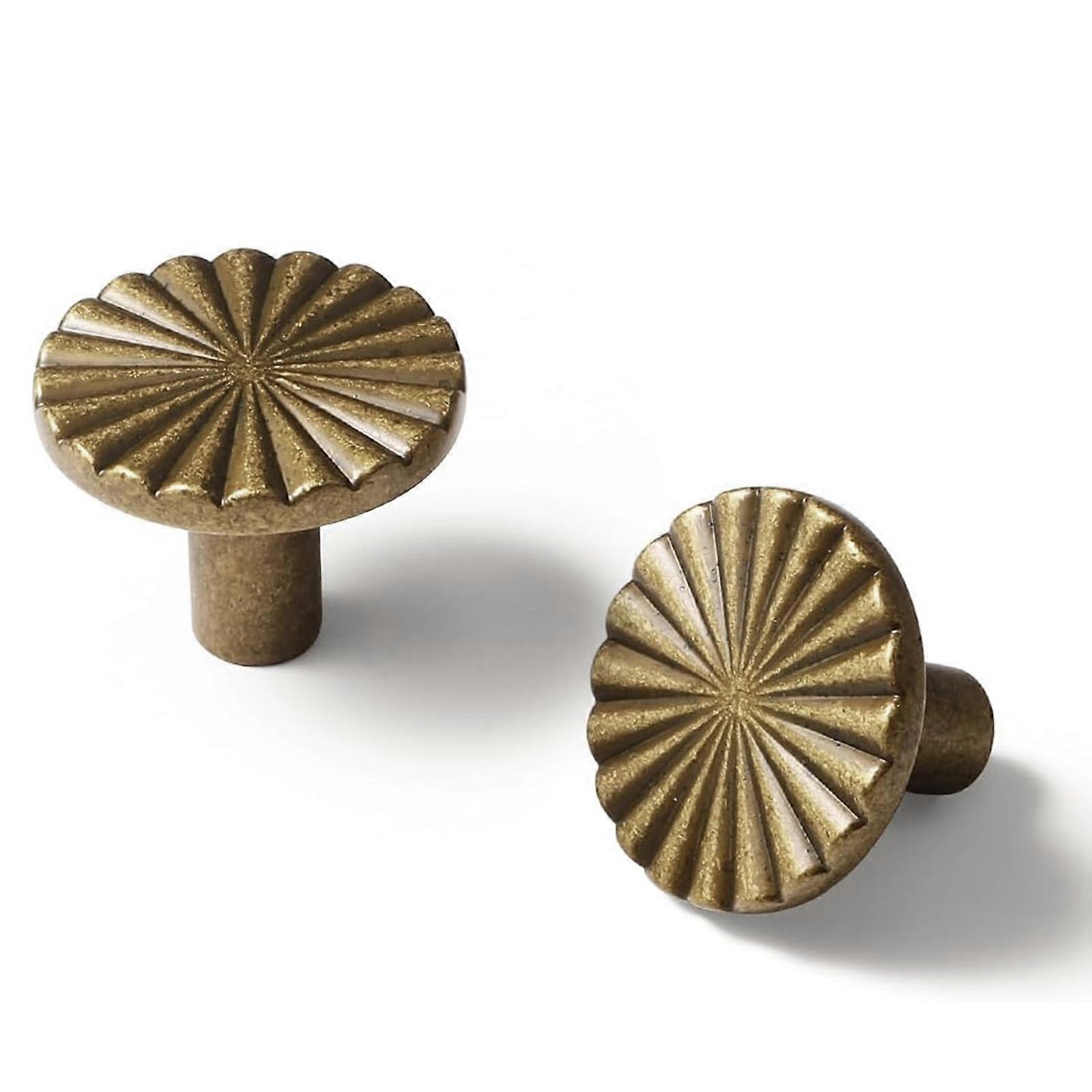 10 Pack Antique Brass Cabinet Knobs and Vintage Drawer Pulls – Solid Brass, Durable, Easy Install