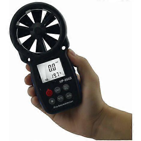 Backlit Handheld Anemometer with Multi-Unit Selection and Wind Chill Function