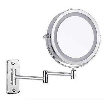 7' Wall Mounted Mirror Led 1x/10x,usb Rechargeable 360 Vanity Mirror