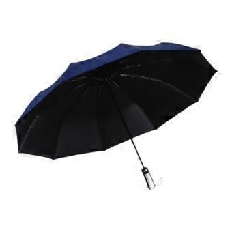 Compact Automatic Travel Umbrella Blue, Waterproof Windproof Dual Weather Protection for Outdoor Trips