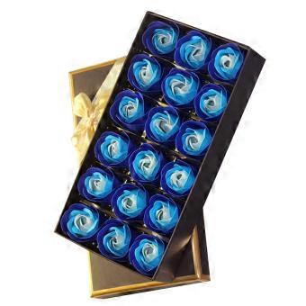 Bath Soap Rose Flowers Artificial Rose Flowers for Gift 18Pcs in Blue Gift Box