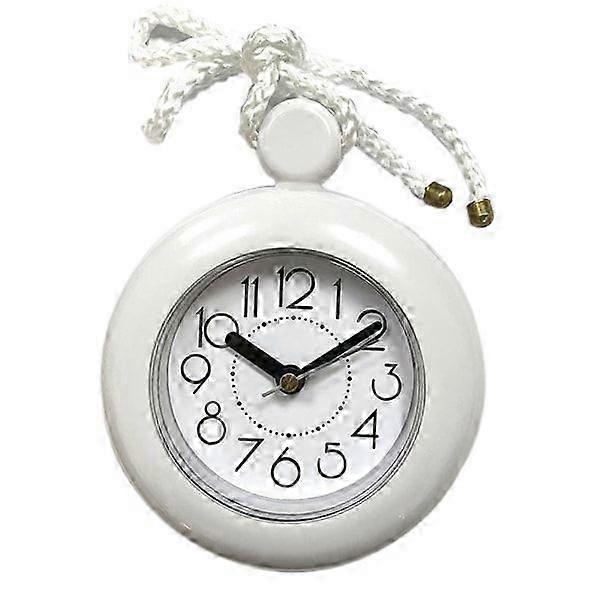 This waterproof bathroom wall clock can be hung with