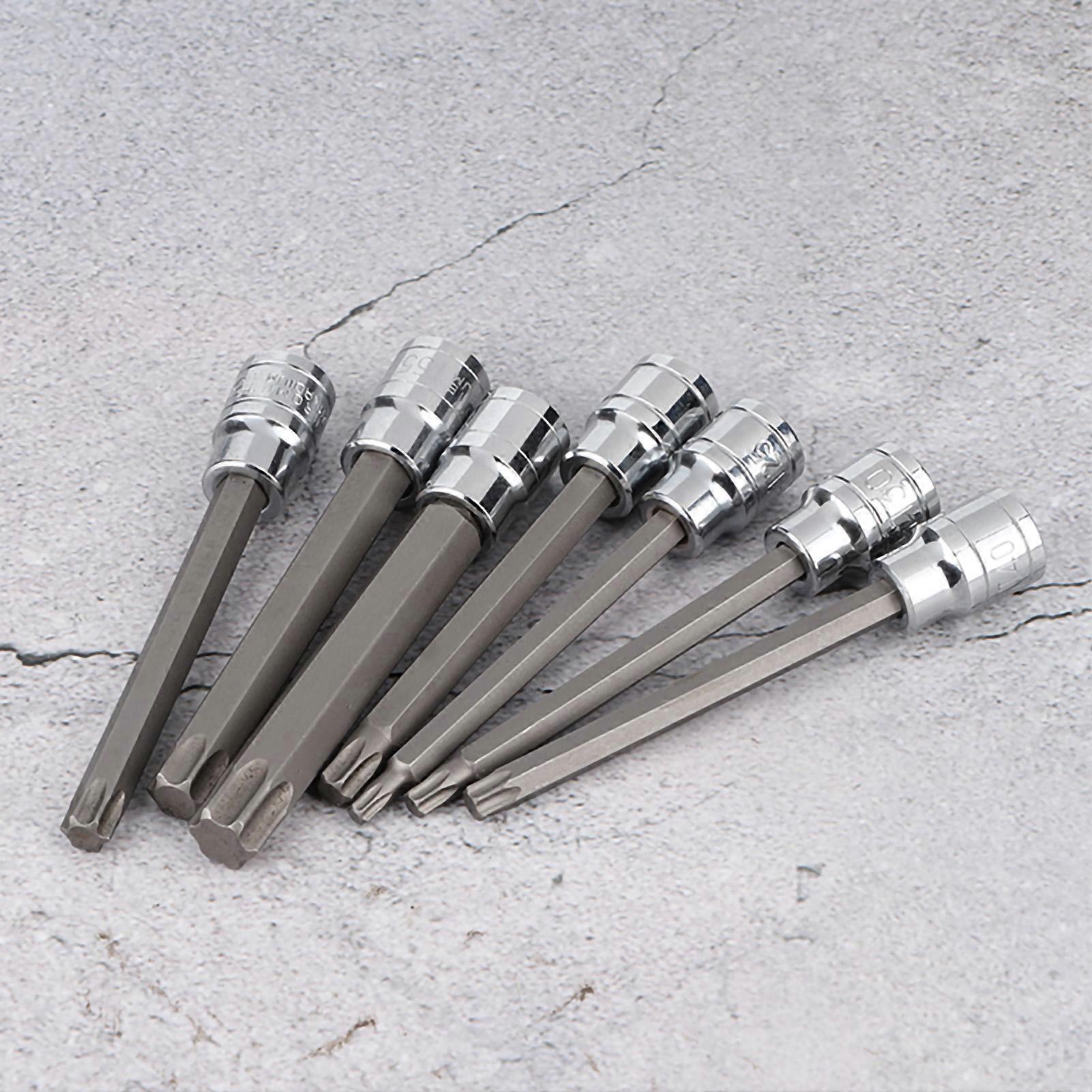 7Pcs 3/8inch Drive Extra Long Torx Star Bit Socket Set