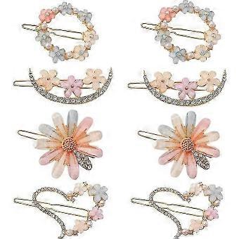 R10, 8 stuks haarspelden, bloemmotief, voor dames.