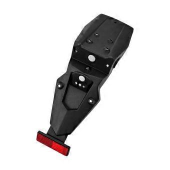 Electric Bike Rear Mudguard with Black Plastic Body, Visible Mounting Layout, and Red Rear Detail for Aftermarket Modification Projects Multicolor