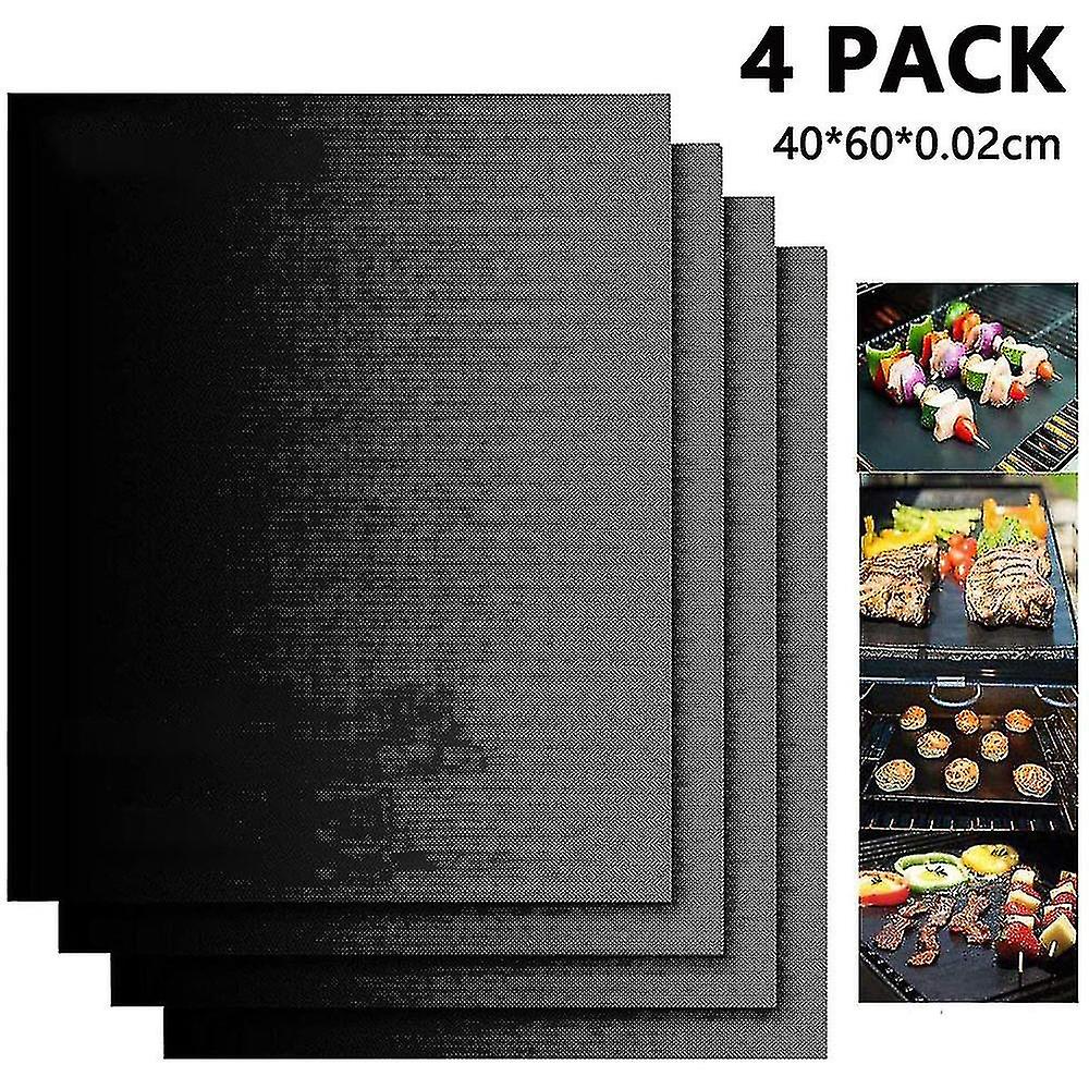 4pcs Bbq Extra Large Grill Mat Set,60*40cm,non-stick Grill Mat