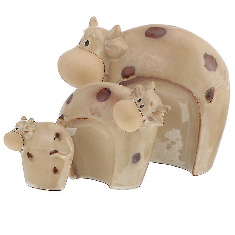 15X13cm Assorted Color Posters, Prints, & Visual Artwork 3pcs Decorative Cow Craft Ceramic Household