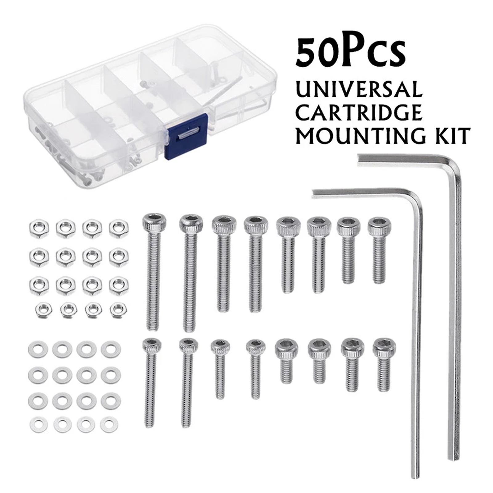 Professional Turntable Headshell Cartridge Mounting Kit with Mixed Boxed 50 Pcs