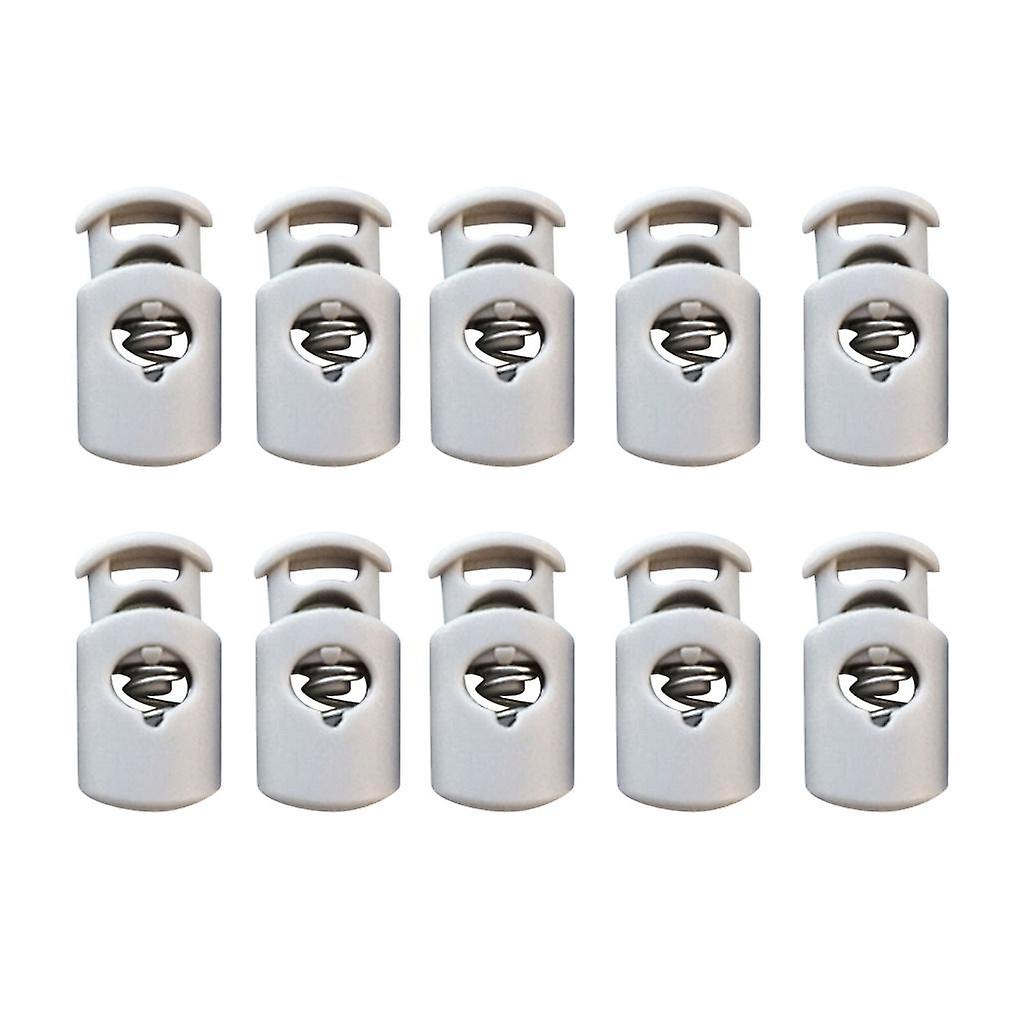 10 Pieces Plastic Barrel Shock Cord Rope Spring Toggle End Lock Stoppers