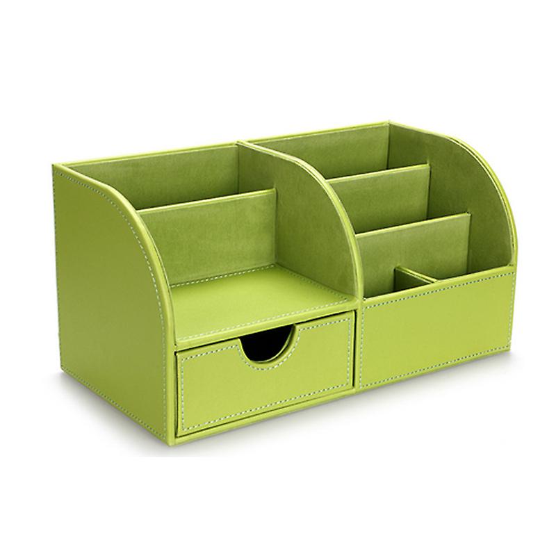 7 Compartments Pu Leather Multi-functional Desk Organizer