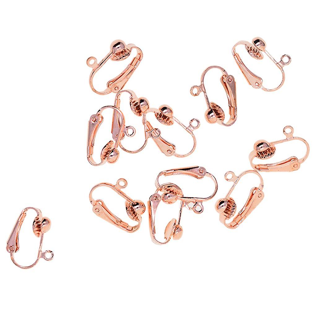 12 Pieces Clip-on Earring Converter with Open Loop DIY Findings Rose gold