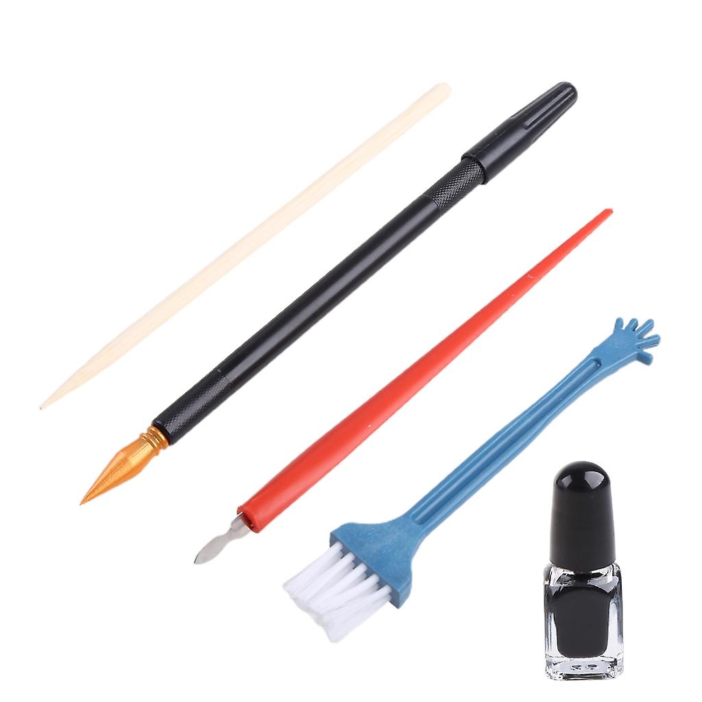5Pcs Scratching Tools with Scratching Tool Dual-tip Scratch Pen Wood Stylus