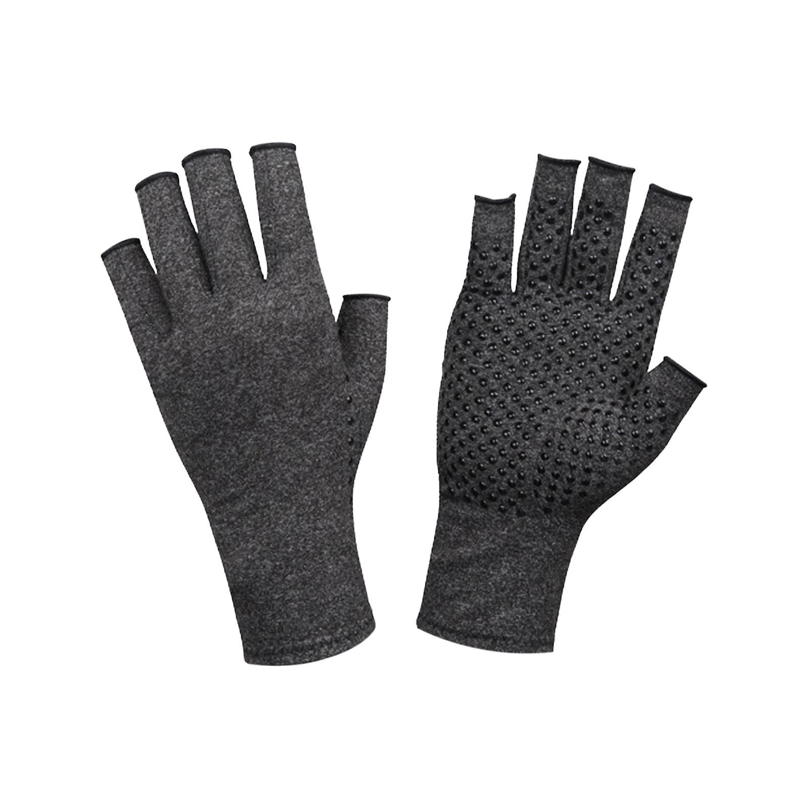 Fingerless Compression Gloves Crochet Gloves for Work Computer Piano Playing Antislip Palm Large