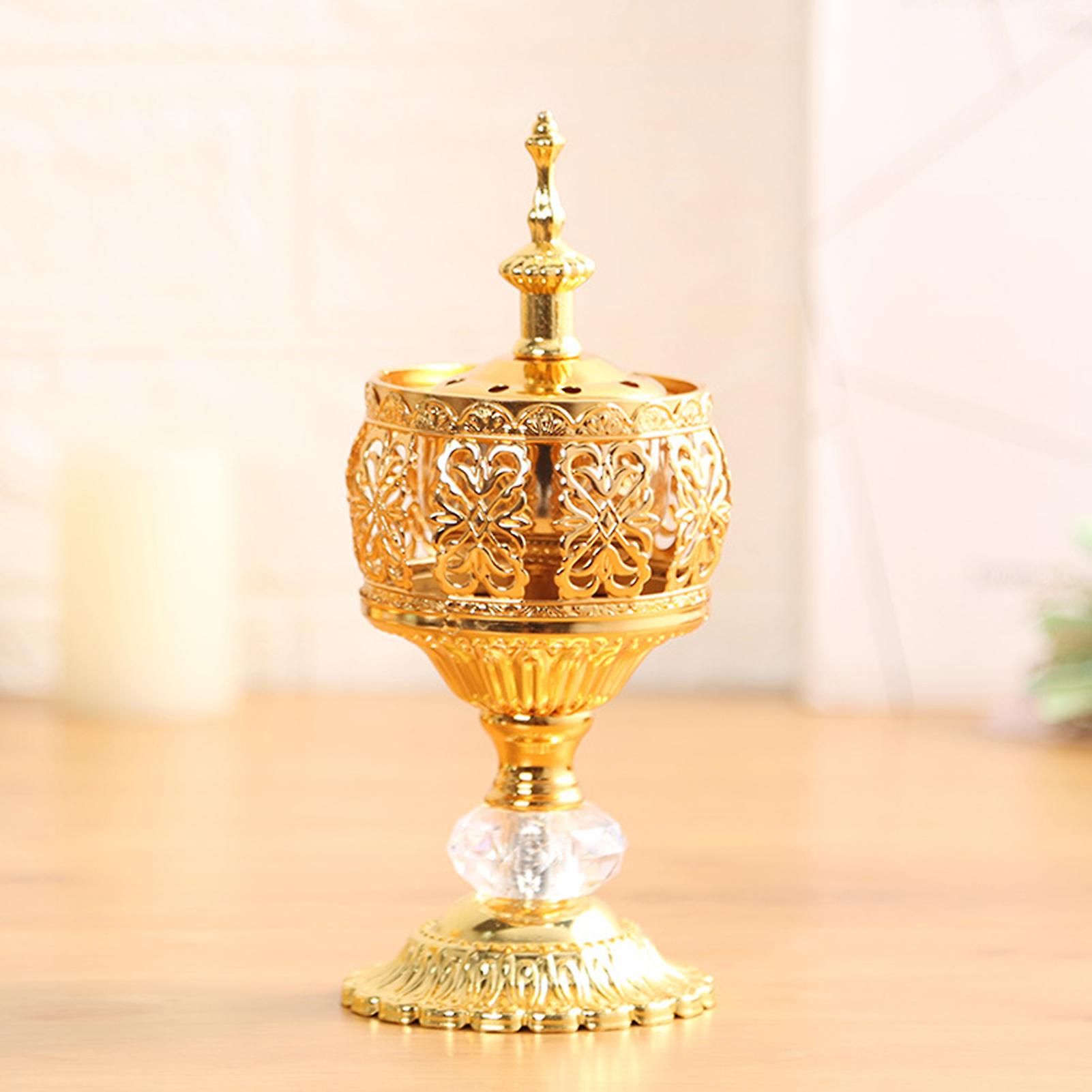 Retro Gold Hollow Incense Burner Desktop Decoration Metal Incense Burner