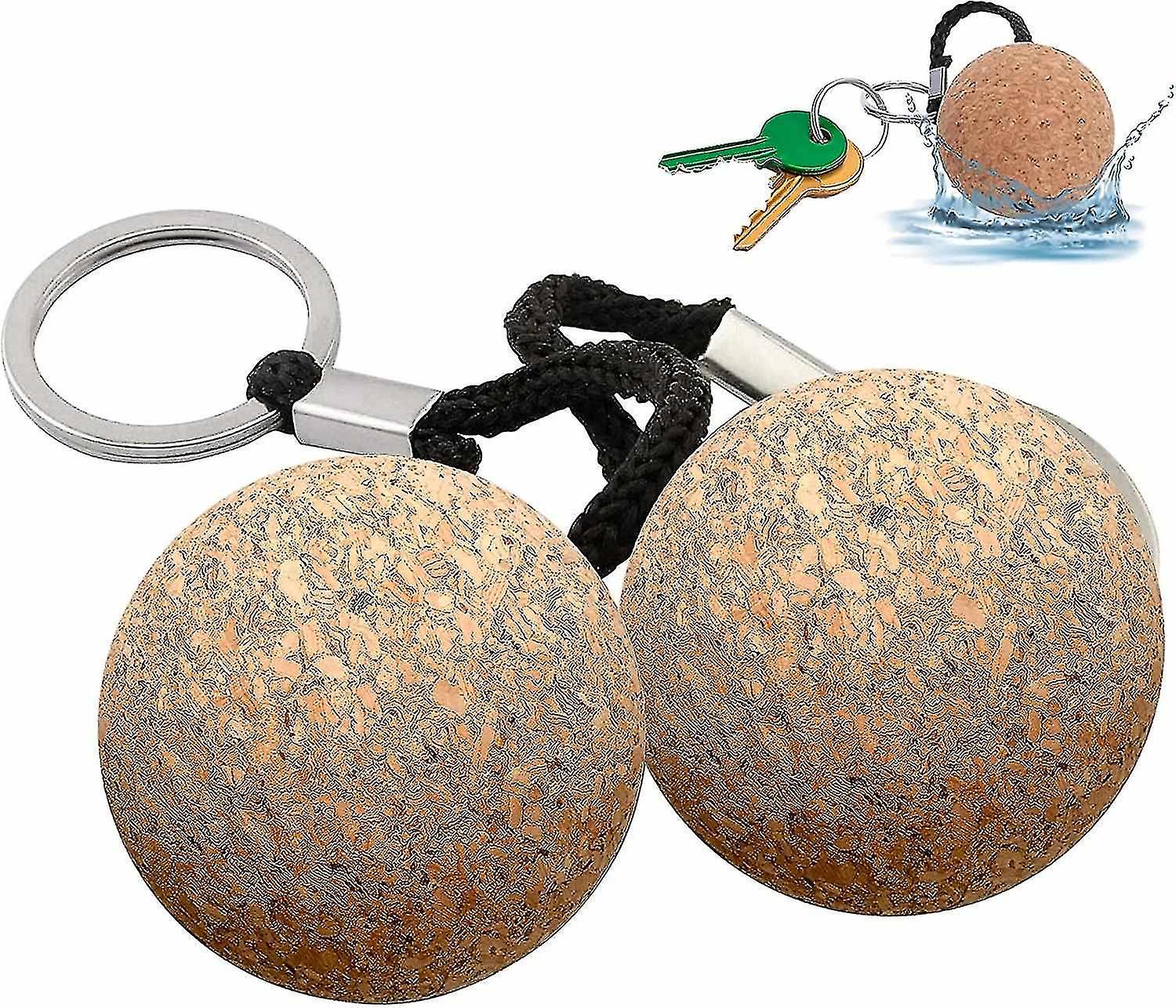 Floatable Wooden Ball Key Chain Water Buoyant Key Ring Lightweight Water Sports Accessories For Swim
