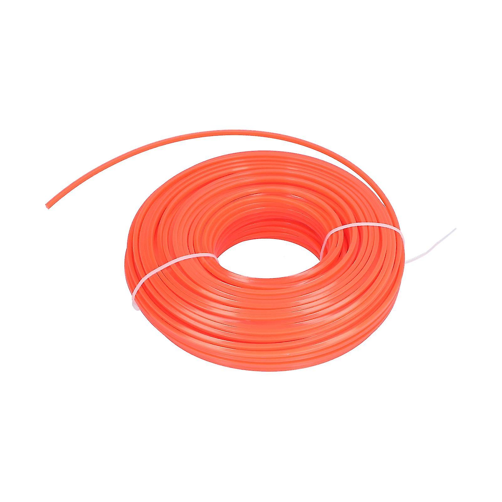 Trimmer Line, Cord 3mm Diameter 50m Length Orange Nylon Strong Durable Line Suitable for Home Garden Lawn Mower Trimmers