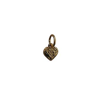 9ct Gold 7x7mm Heart Symbol of Charity Pendant or Charm
