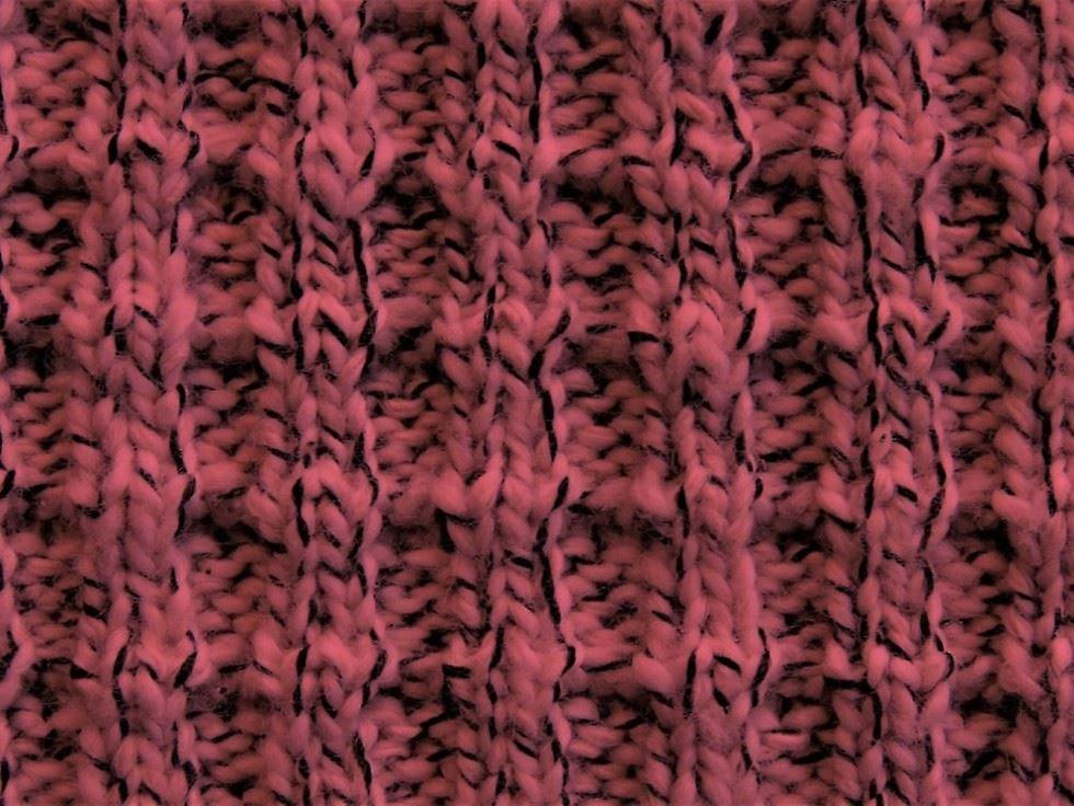 Minerva Waffle Tweed Cotton Sweater Knit Stretch Fabric Pink - per metre