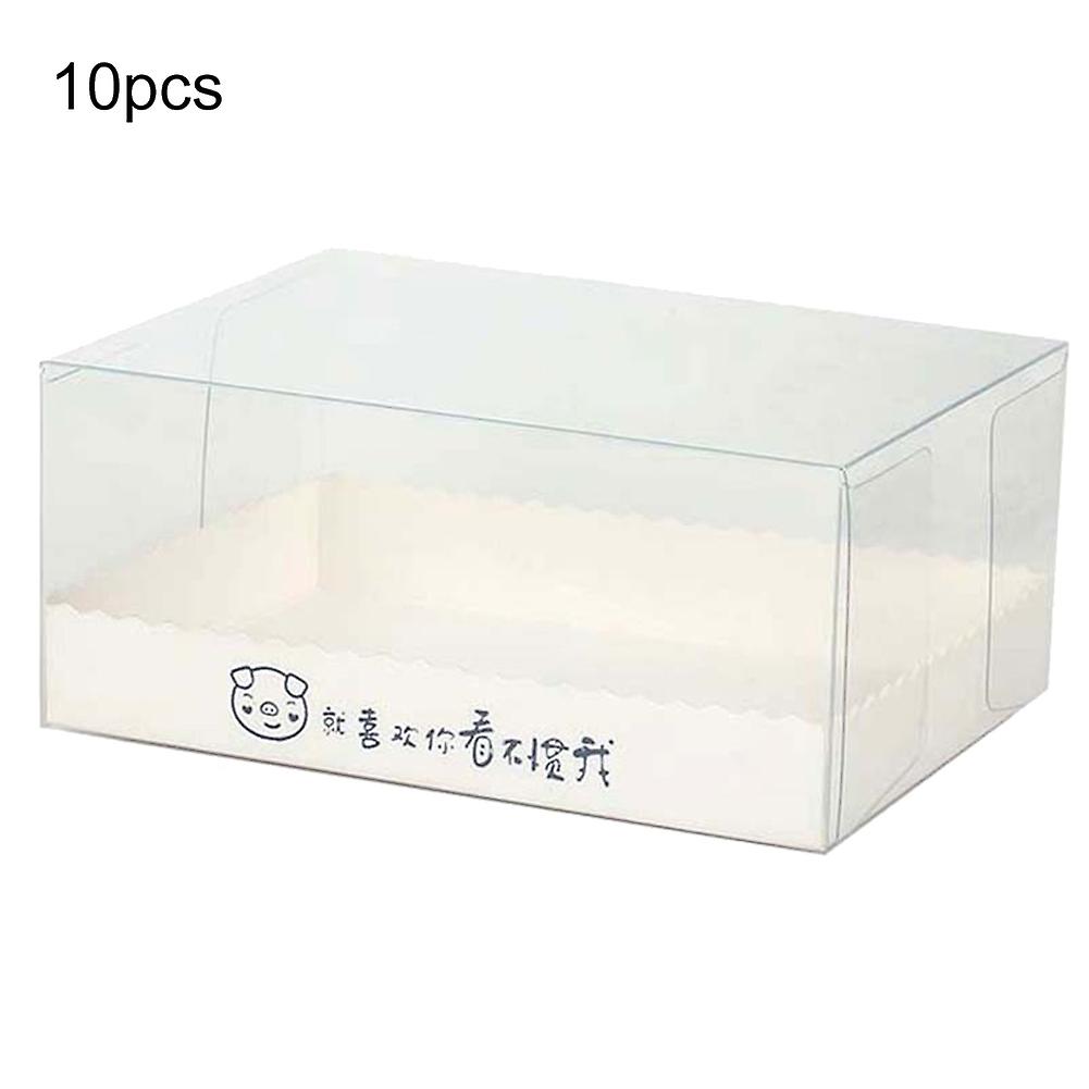 ZHOUBA 10Pcs Portable Transparent Cake Pudding Mousse Boxes Packaging Dessert Container
