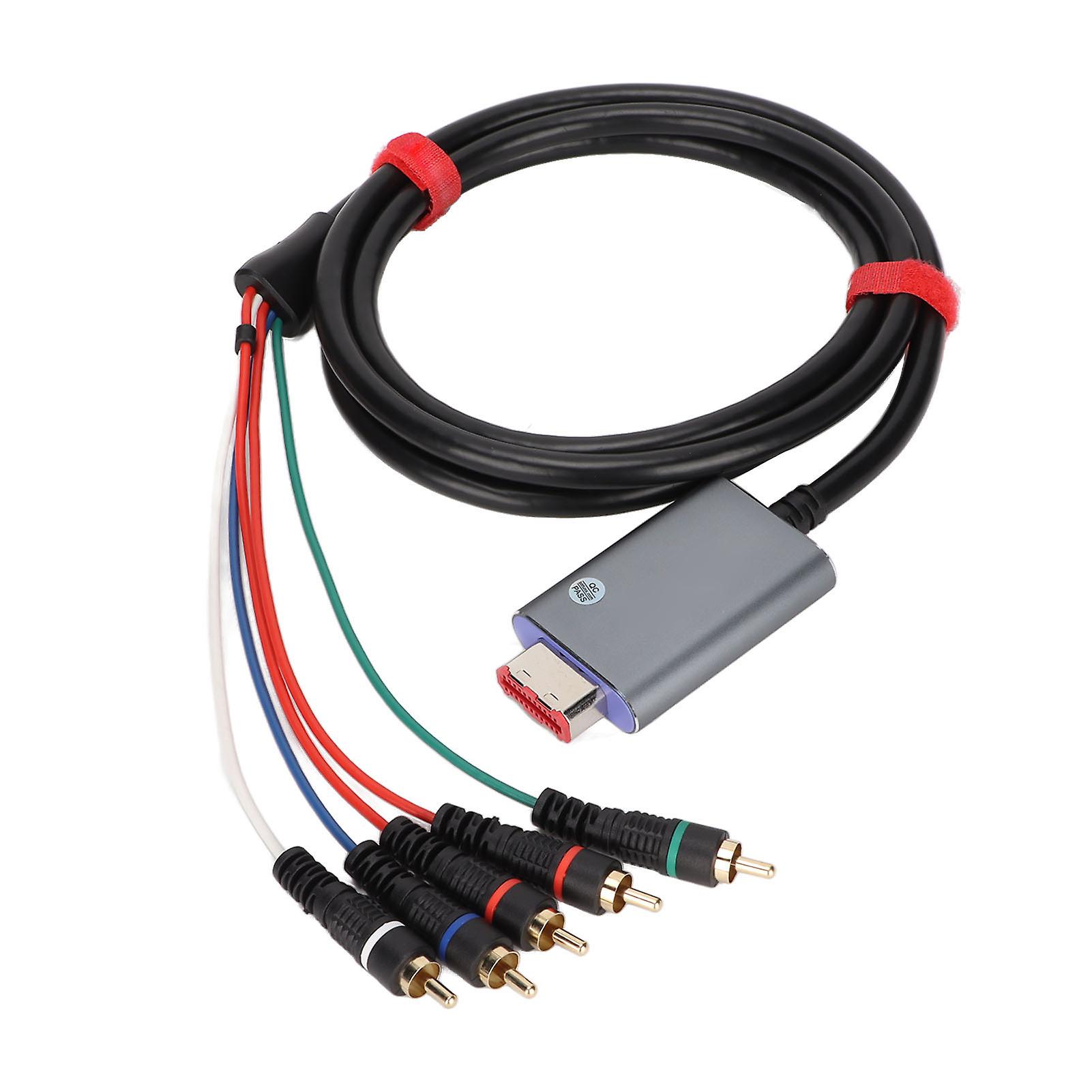 Component Cable 1.8m/5.9ft Double Shielded Plug and Play Digital AV Output Component 5RCA YPbPr Cable for GameCube