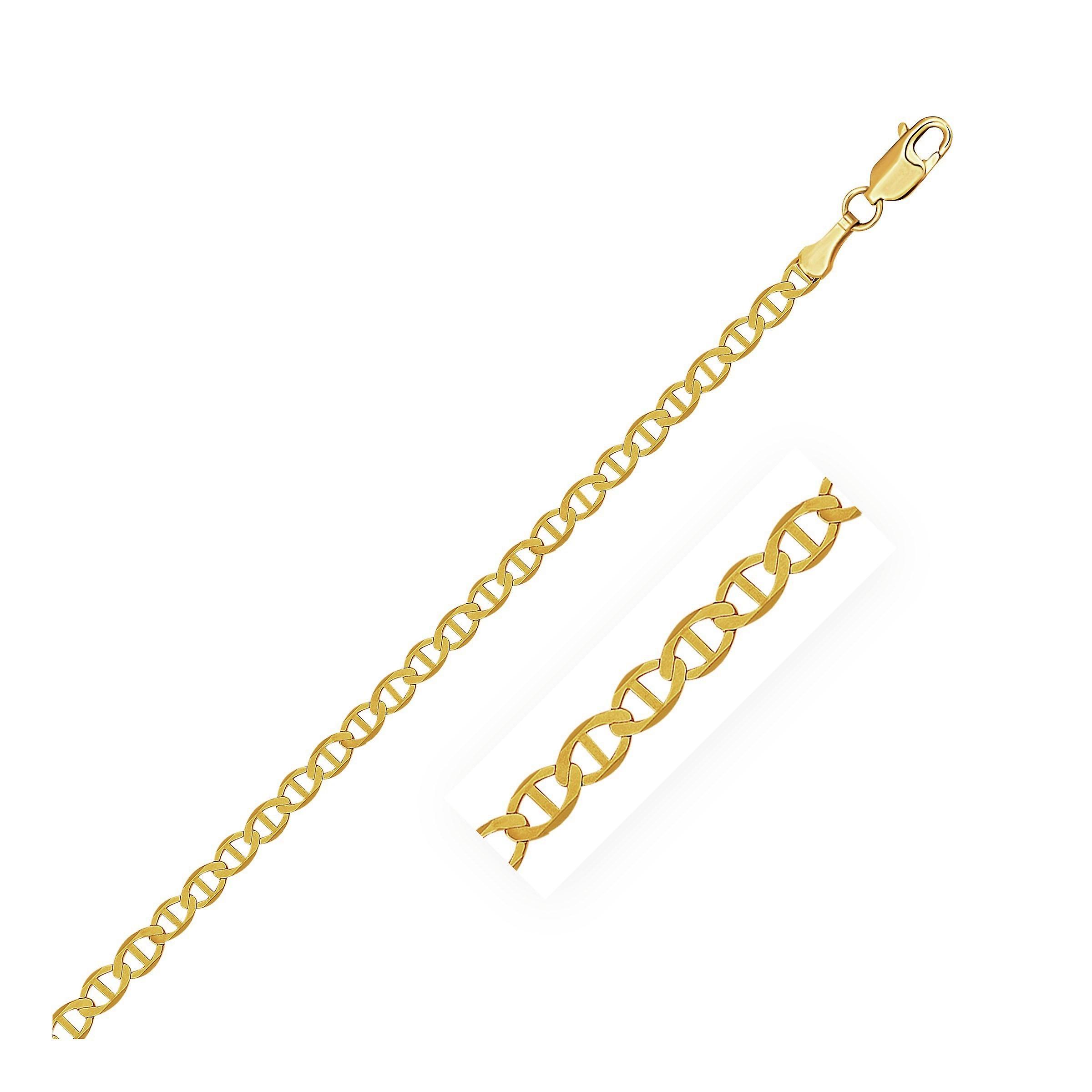 3.2mm 10k Or Jaune Mariner Link Anklet