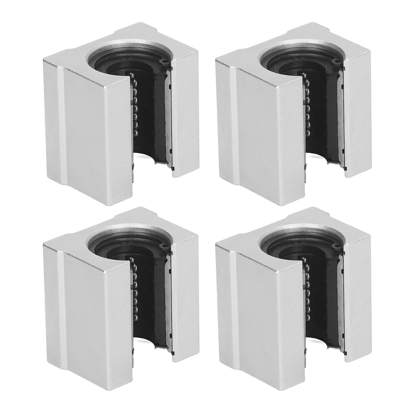 4PCS Linear Motion Slide Blocks Aluminum Alloy Ball Bearing Guide Rail Slider Open Type SBR16UU