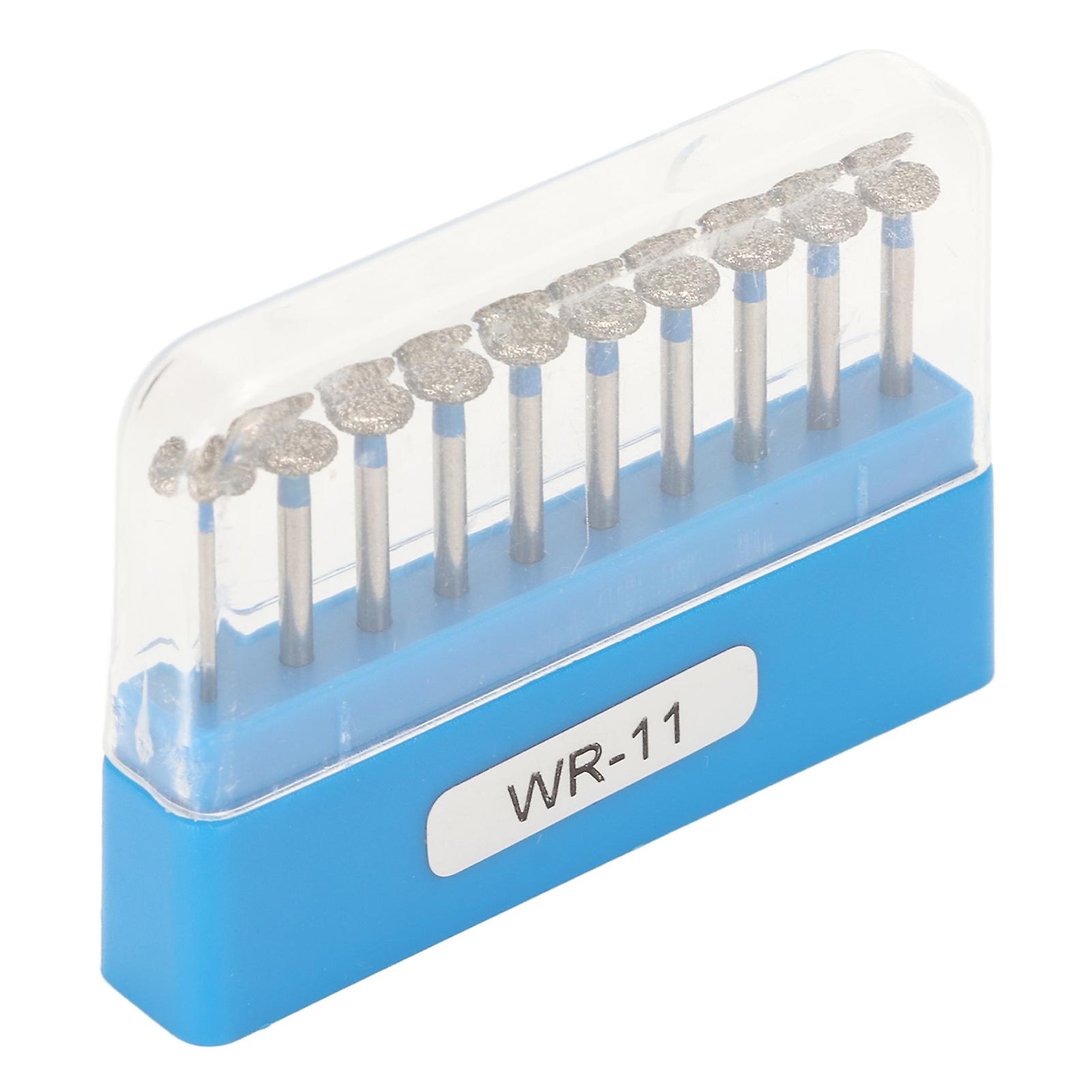 10 قطع WR 11 نتوءات الأسنان مجموعة الفولاذ المقاوم للصدأ عالية السرعة قبضة تلميع نتوءات التبعي