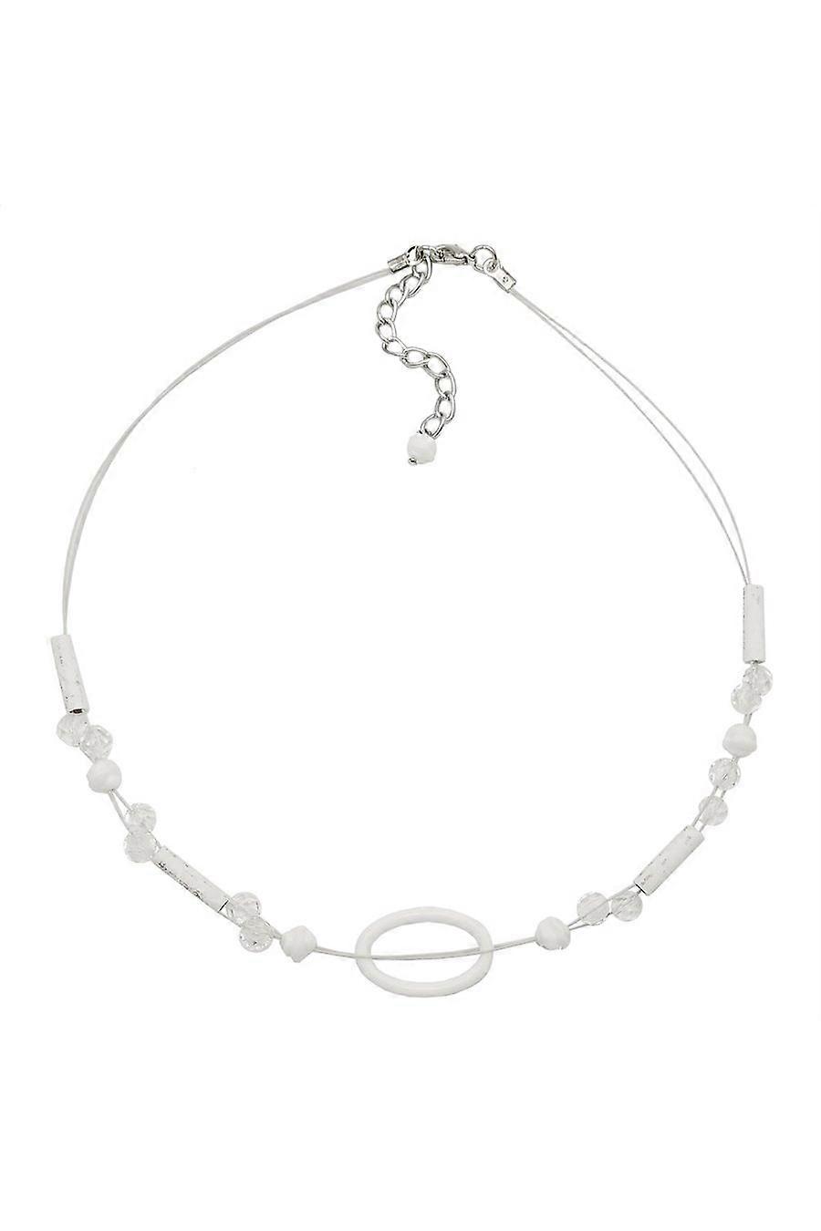 Necklace White Oval Ring Transparent - Gl02398