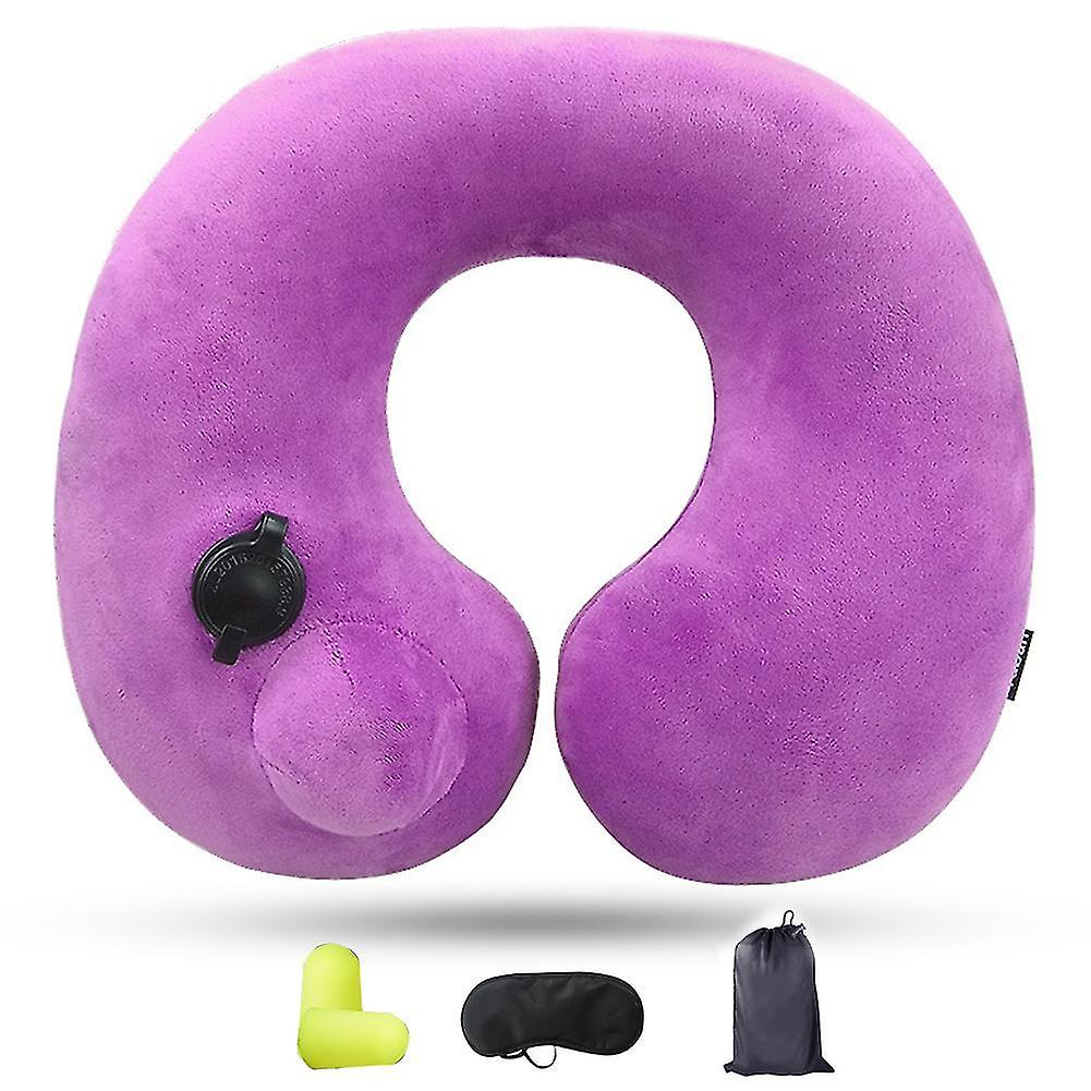 Press Inflatable Travel U-Shaped Neck Pillow