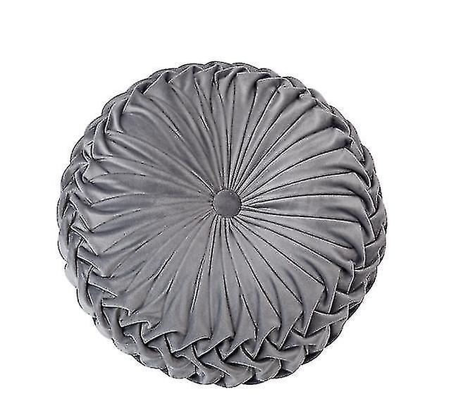 جولة بلون اليد مطوية عجلة وسادة اليقطين وسادة قطني وسادة أرضية (رمادي)