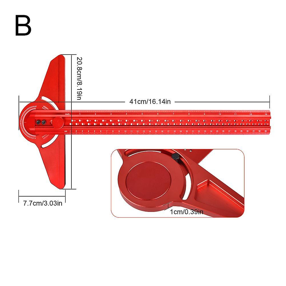 Angle Finder Protractor T-shaped Rotary Angle Ruler Hole Ruler Woodworking