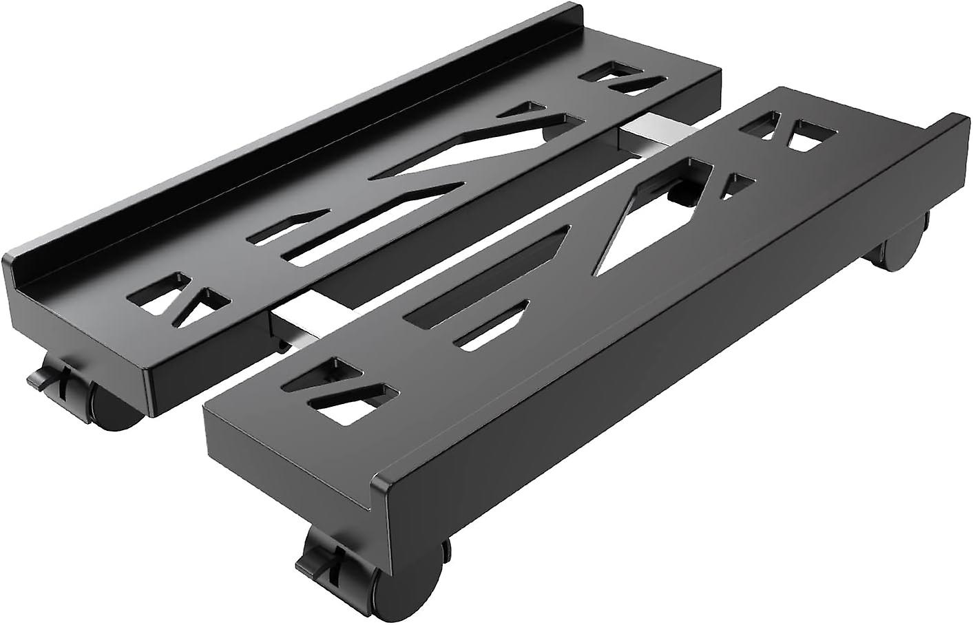 1 stk svart justerbart mobilt CPU-stativ, ventilert datamaskintårnstativ PC-tårnstativ med 4 trillehjul passer til de fleste PC-er, for spillere og studenter