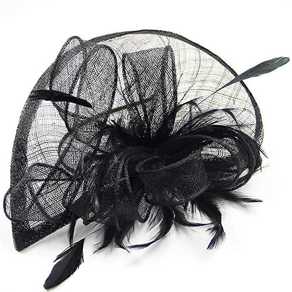 女士派对婚礼头饰鸡尾酒帽发带配件法式面纱发带复古发夹