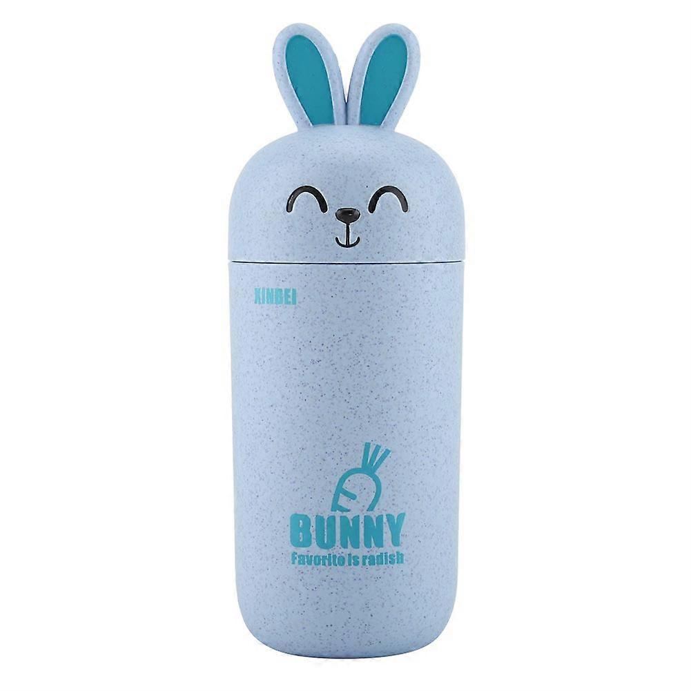Fashion Practical Wheat Straw Rabbit Shape Bottle Portable Drinking Cup(Blue)