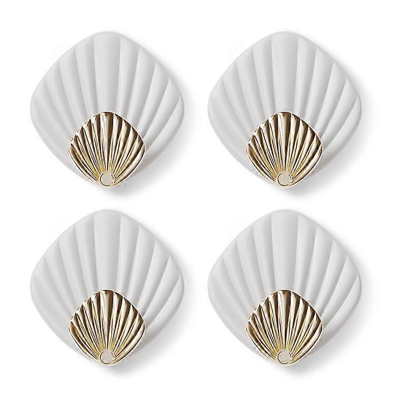 4 Pack Adhesive Hooks, Heavy Duty Decorative Wall Hooks for Hanging, Self Adhesive Wall Hooks for Wall Key Holder Rack Self Adhesive Wall Hooks for En