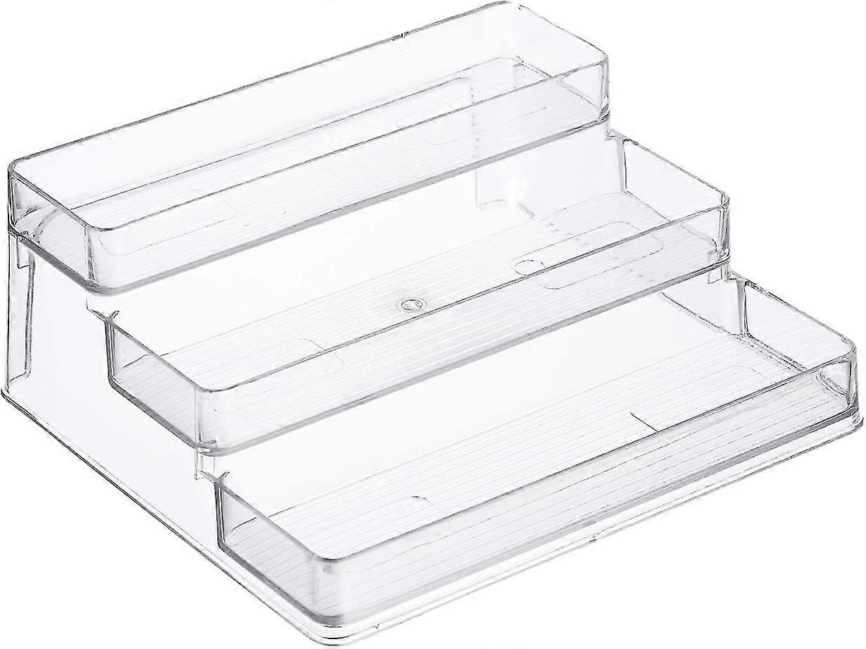 3-tier Spice Rack Kitchen Pantry Step Shelf Cabinet Organizer, Clear