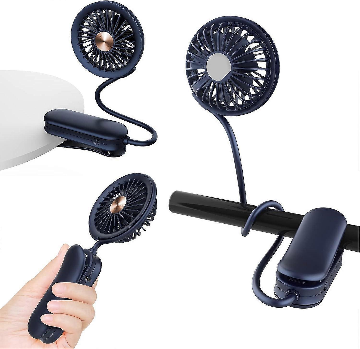 Portable Personal Fan,4 IN 1 Hand Fan with Rechargeable Battery Operated for Home Office Desktop and