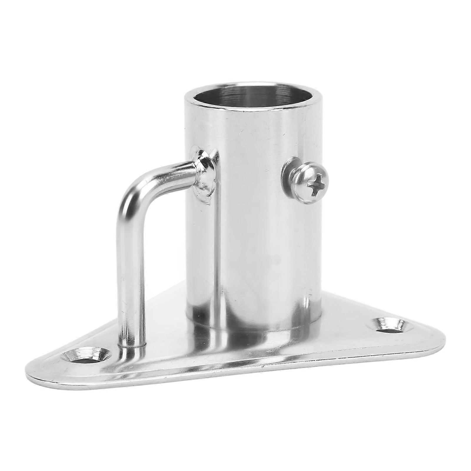 Flag Pole Holder 90 Degree 1 Inch 316 Stainless Steel Stanchion Post Socket Triangle Base with Buttress for Ships Yachts NO.21754