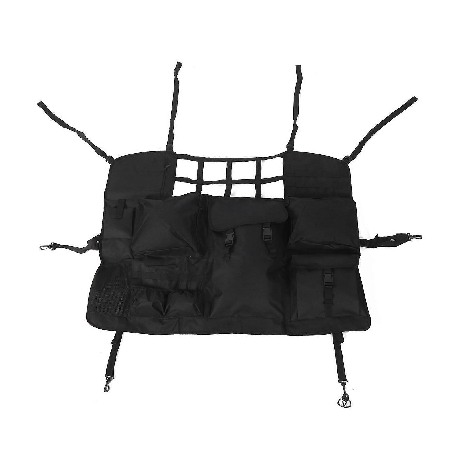 Car Seat Back Storage Bag MultiPocket Black Automobile Accessory Replacement for Wrangler E2U111