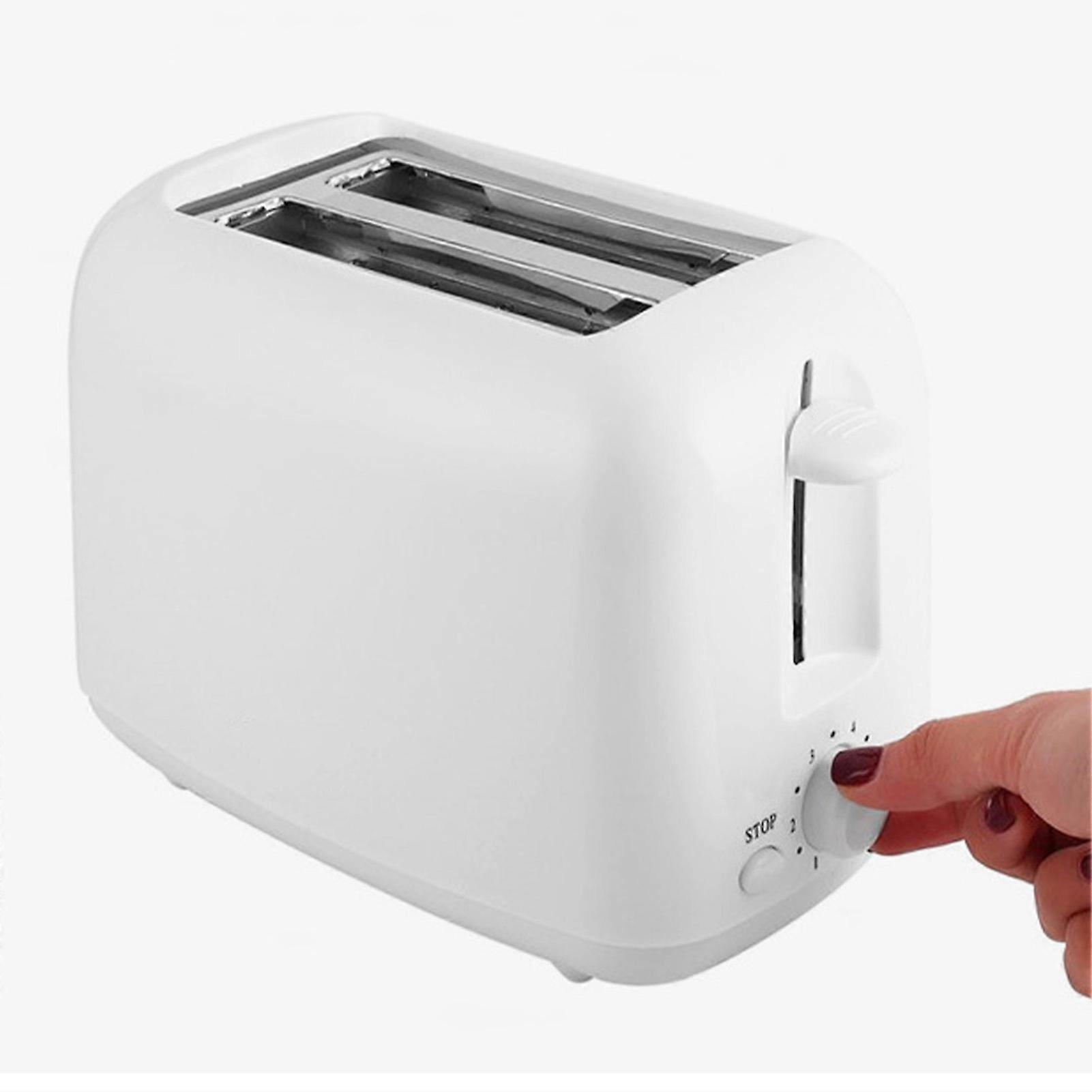 650W Toaster with Double Wide Slots 6 Gears White Bread Toast Machine for Home Breakfast US 110V