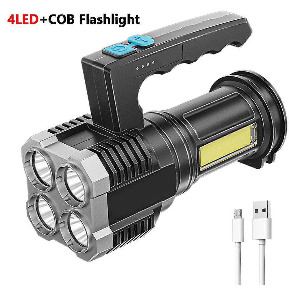 High Power Led Flashlights Cob Side Light Lightweight Outdoor Lighting Abs Torch 7led Rechargeable 400lm Flashlight Powerful