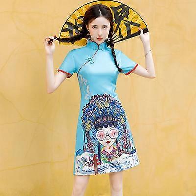 royal blue and yellow dress combination Blue Chinese Style Fairy Airy Sweet Hanfu Dress – LolitaInside main image 1