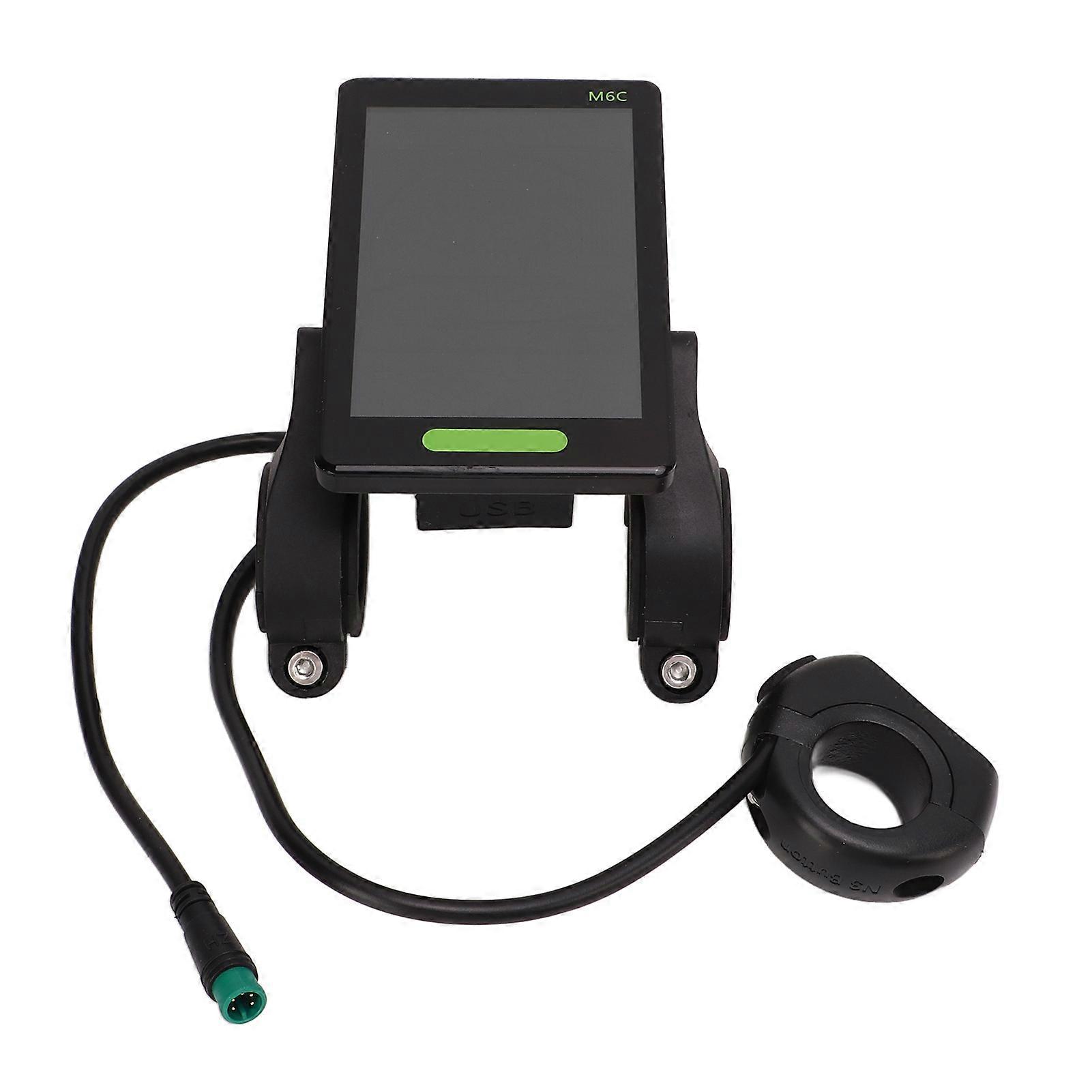 Electric Bicycle Display Meter Large Screen M6c Lcd Scooter Display Control Panel With Waterproof Connector For Modification