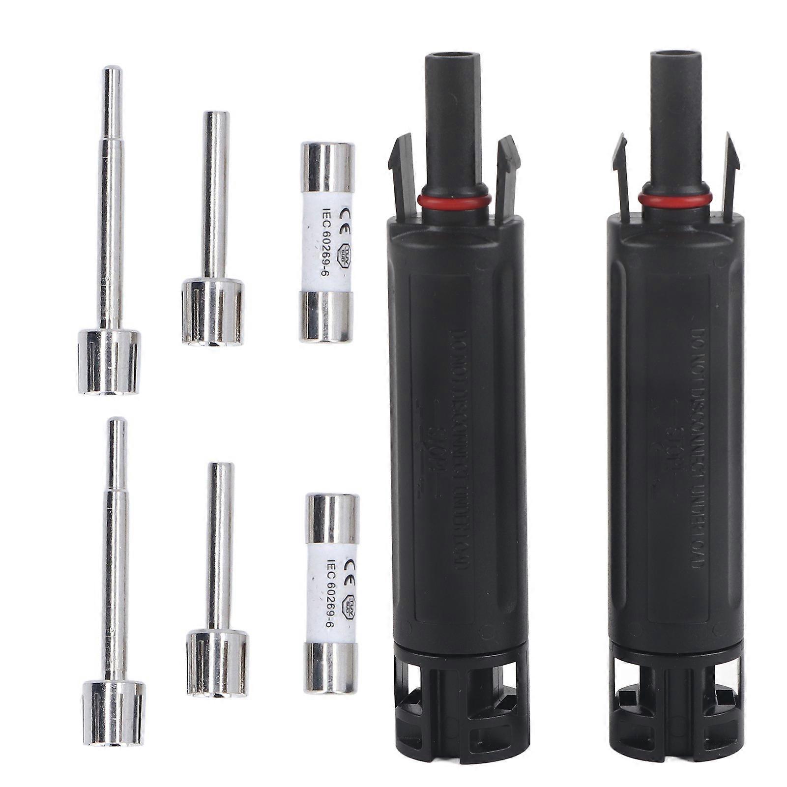 2sets Solar Pv Connectors Set Ip68 Waterproof Anti Uv 1000v Solar Built In Fuse Connector For Solar Cables/controllers30a
